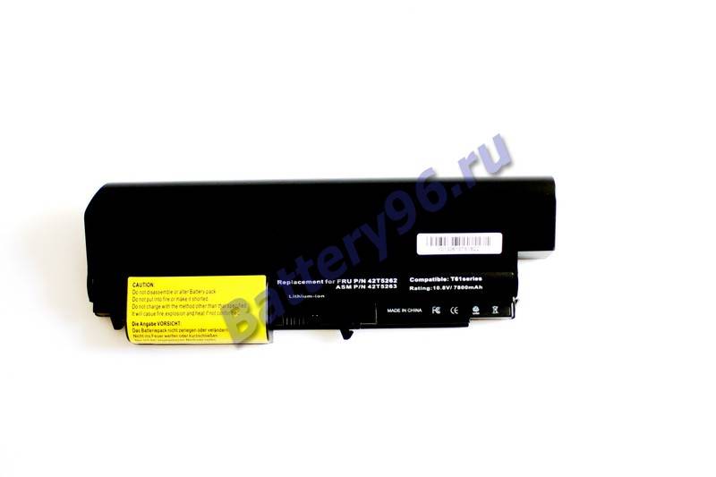 Аккумулятор / батарея ( 10.8V 6600mAh ) для ноутбука Lenovo / IBM ThinkPad T400 ( 14" ) T400 2764 T400 2765 T400 6473 T400 7417 101-160-100252-110931