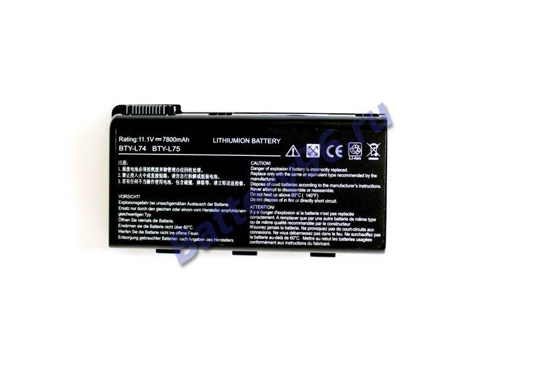 Аккумулятор / батарея ( 11.1V 6600mAh ) для ноутбука MSI BTY-L74 BTY-L75 101-170-100412-111120