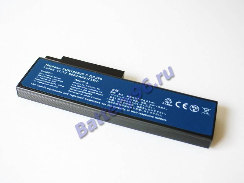 Аккумулятор / батарея ( 11.1V 6600mAh ) для ноутбука Acer Ferrari 5000 5005 5005WLHi 5005WLMi 5005WLMi-FR 101-105-107671-108053