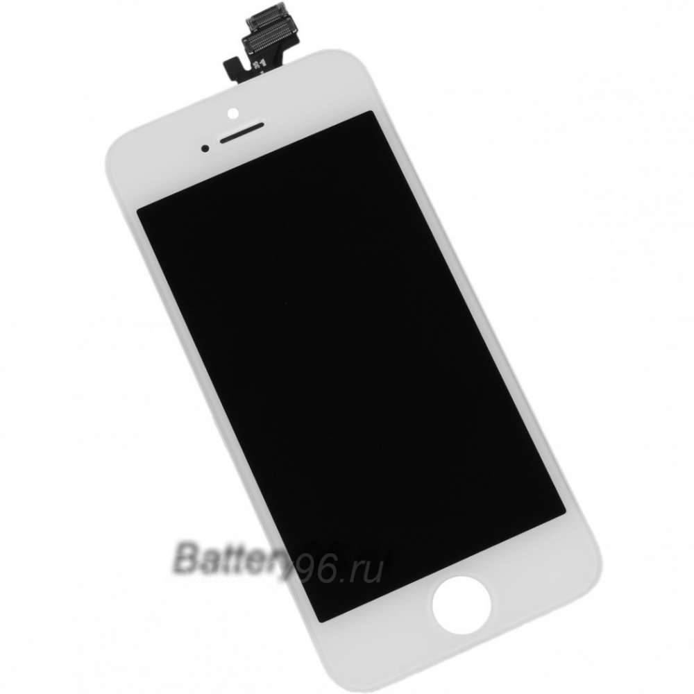 Дисплей (экран) + сенсорное стекло (тачскрин)  для iPhone 5 белый (возможна замена)