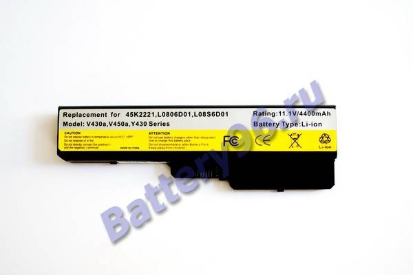 Аккумулятор / батарея ( 11.1V 4400mAh ) для ноутбука Lenovo / IBM IdeaPad Y430-5232 Y430-5232U Y430-5242U 101-160-100249-114931