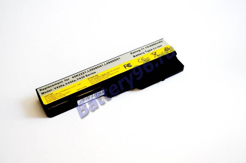 Аккумулятор / батарея ( 11.1V 4400mAh ) для ноутбука Lenovo / IBM IdeaPad Y430-278182U Y430-278183U Y430-278184U 101-160-100249-114932