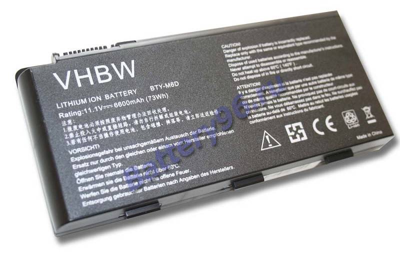 Аккумулятор / батарея ( 11.1V 6600mAh BTY-M6D ) для ноутбука MSI GT60 GT70 GT780 GT783 GX660 GX780 101-170-114267-114267